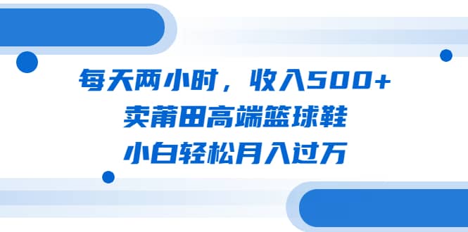 每天两小时，收入500+，卖莆田高端篮球鞋，小白轻松月入过万（教程+素材）|琦哥资源
