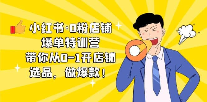 小红书·0粉店铺爆单特训营 带你从0-1开店铺，选品，做爆款（课程+工具包）|琦哥资源