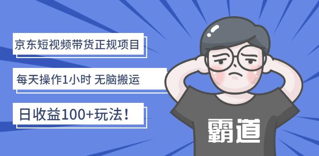 京东短视频带货正规项目：每天操作1小时无脑搬运日收益100+玩法！|琦哥资源