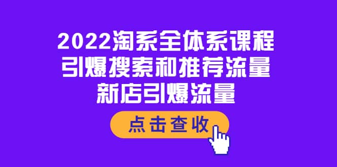 2022淘系全体系课程：引爆搜索和推荐流量，新店引爆流量|琦哥资源