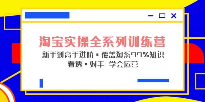 淘宝实操全系列训练营 新手到高手进阶·覆盖·99%知识 看透·对手 学会运营|琦哥资源