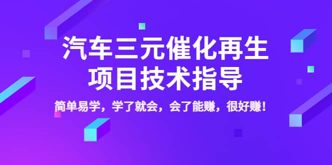 汽车三元催化再生项目技术指导，简单易学，学了就会，会了能赚，很好赚！|琦哥资源