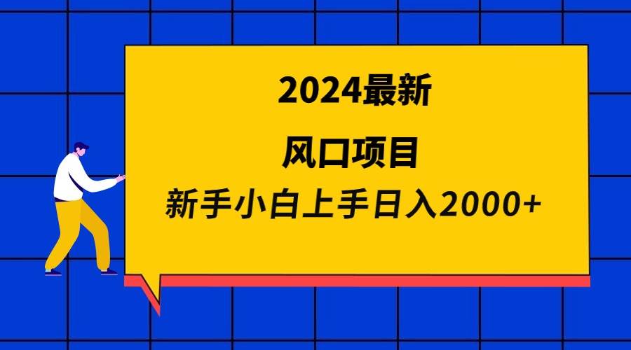 2024最新风口项目 新手小白日入2000+|琦哥资源