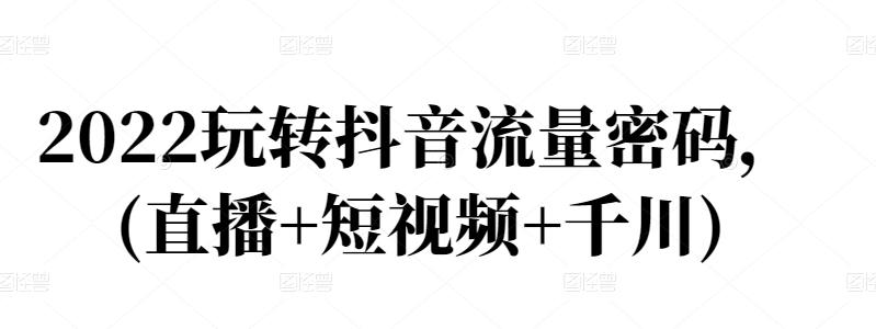 2022玩转抖音流量密码，(直播+短视频+千川)|琦哥资源