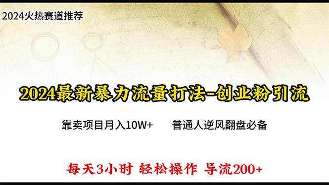 2024年最新暴力流量打法，每日导入300+，靠卖项目月入10W+|琦哥资源