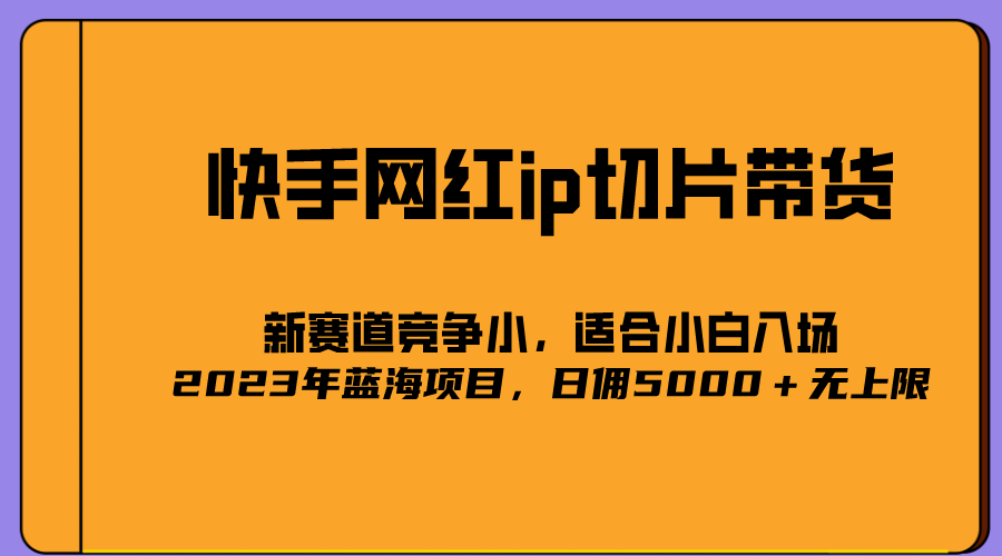 2023爆火的快手网红IP切片，号称日佣5000＋的蓝海项目，二驴的独家授权|琦哥资源