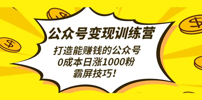 公众号变现训练营（第3期）|琦哥资源