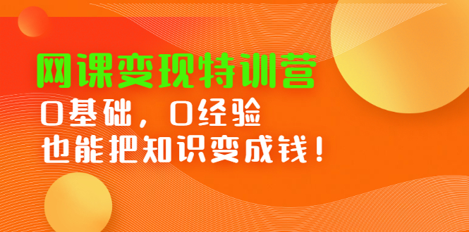 网课变现特训营，0基础，0经验也能把知识变成钱|琦哥资源