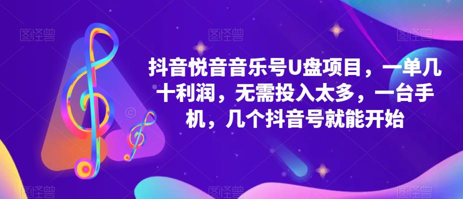 抖音音乐号U盘项目 一单几十利润 无需投入太多 一台手机 几个抖音号就开始|琦哥资源