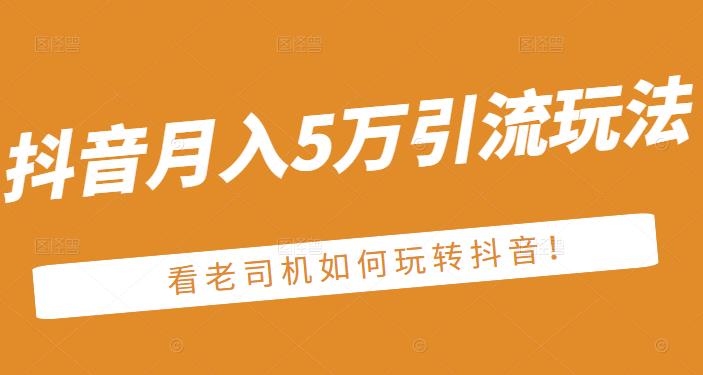 老古董·抖音月入5万引流玩法，看看老司机如何玩转抖音(附赠：抖音另类引流思路)|琦哥资源