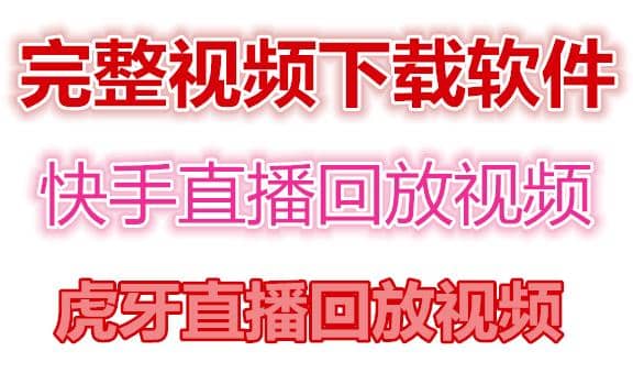 快手直播回放视频/虎牙直播回放视频完整下载(电脑软件+视频教程)|琦哥资源