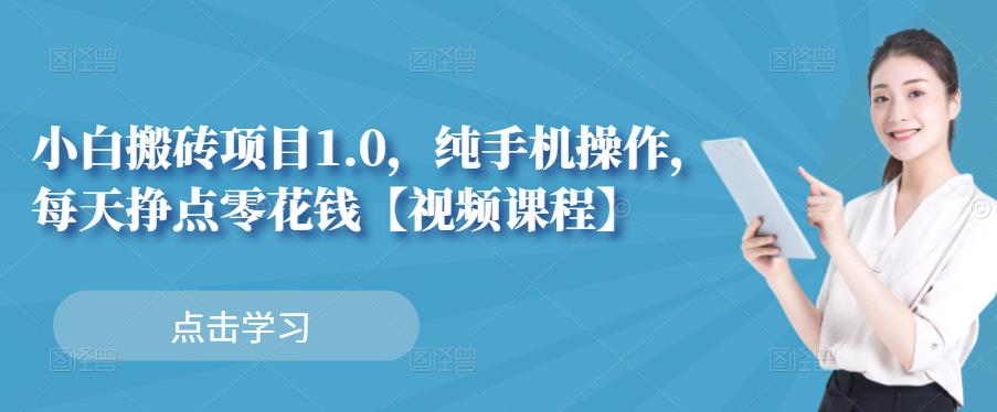 小白搬砖项目1.0，纯手机操作，每天兼职挣点零花钱|琦哥资源