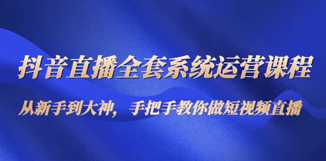 抖音直播全套系统运营课程：从新手到大神，手把手教你做直播短视频|琦哥资源