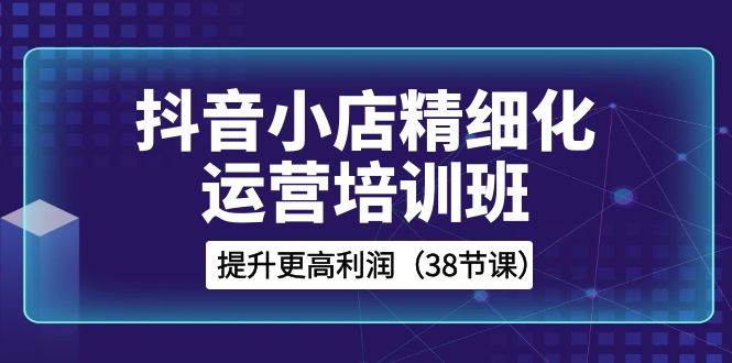 抖音小店-精细化运营培训班，提升更高利润（38节课）|琦哥资源
