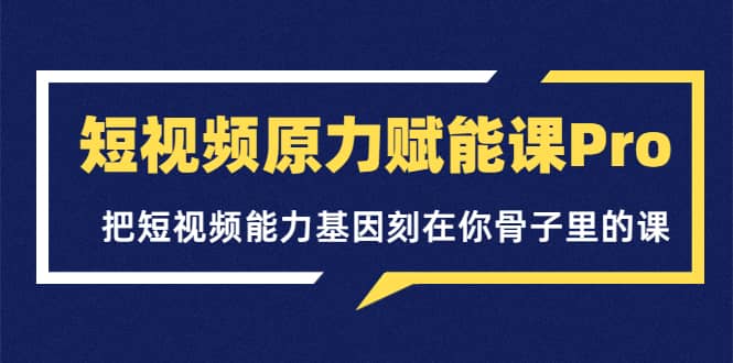 短视频原力赋能课Pro，把短视频能力基因刻在你骨子里的课（价值4999元）|琦哥资源
