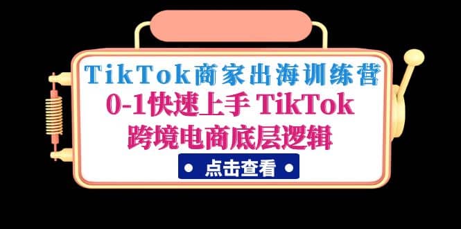 TikTok商家出海训练营：0-1快速上手 TikTok跨境电商底层逻辑(无水印)|琦哥资源