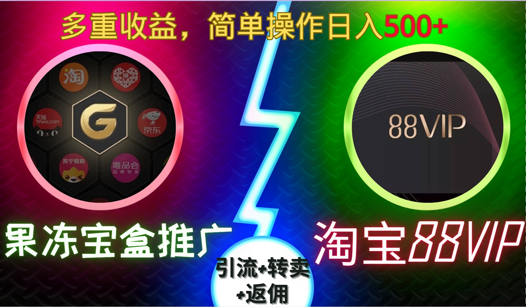 果冻宝盒推广88VIP，引流+转卖+返佣，多重收益，简单操作日入500+|琦哥资源