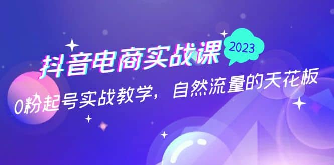 抖音电商实战课：0粉起号实战教学，自然流量的天花板（2月19最新）|琦哥资源