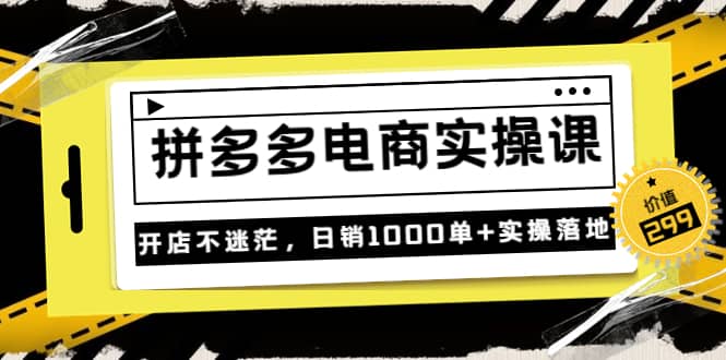 《拼多多电商实操课》开店不迷茫，日销1000单+实操落地（价值299元）|琦哥资源