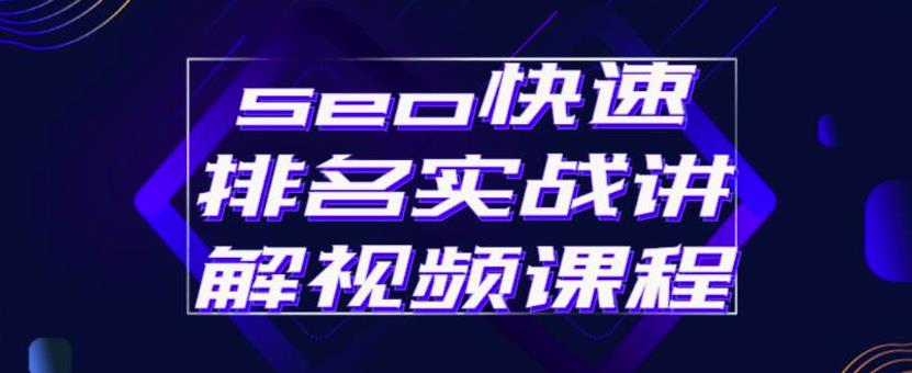 seo快速排名实战讲解视频课程，揭秘seo快排原理|琦哥资源