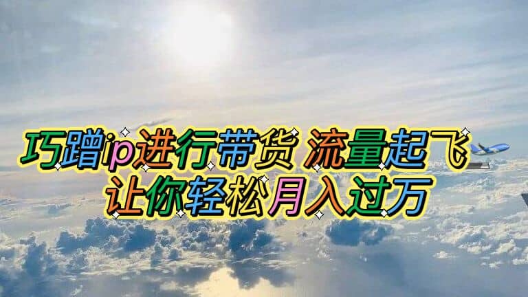 巧蹭ip进行带货，流量起飞，让你轻松月入过万|琦哥资源