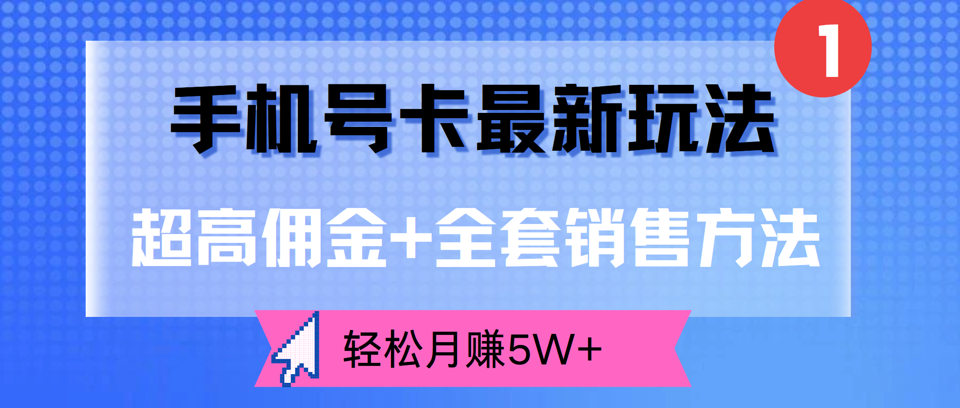 超高佣金+全套销售方法，手机号卡最新玩法，轻松月赚5W+|琦哥资源