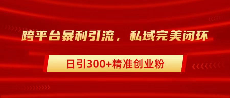 跨平台暴力引流，私域完美闭环，日引300+精准创业粉|琦哥资源