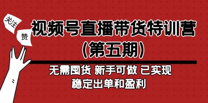 视频号直播带货特训营（第五期）无需囤货 新手可做 已实现稳定出单和盈利|琦哥资源