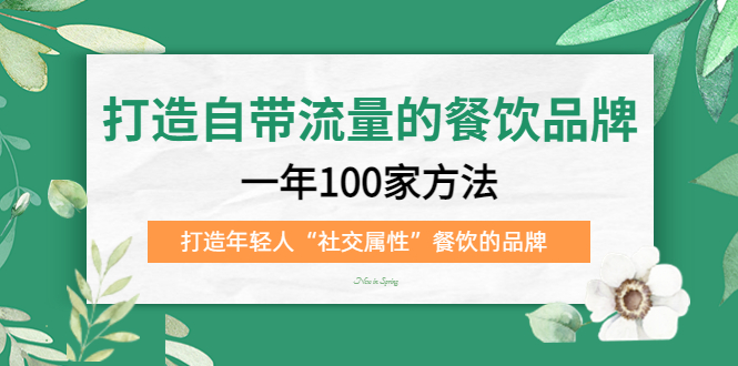 打造自带流量的餐饮品牌：一年100家方法 打造年轻人“社交属性”餐饮的品牌|琦哥资源