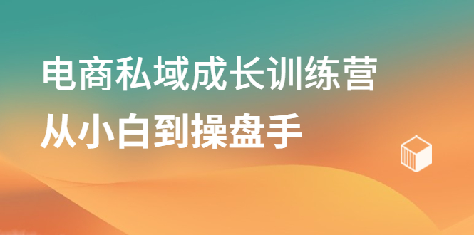 电商私域成长训练营，从小白到操盘手|琦哥资源