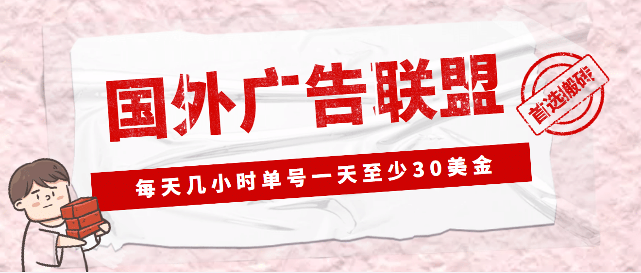 外面收费1980最新国外LEAD广告联盟搬砖项目，单号一天至少30美元(详细教程)|琦哥资源