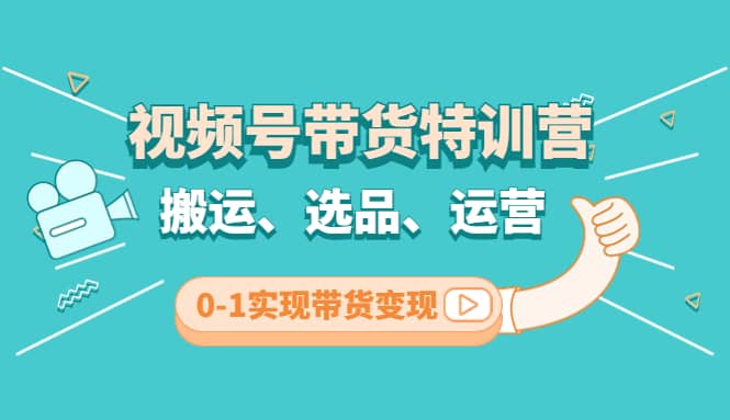 视频号带货特训营(第3期)：搬运、选品、运营、0-1实现带货变现|琦哥资源