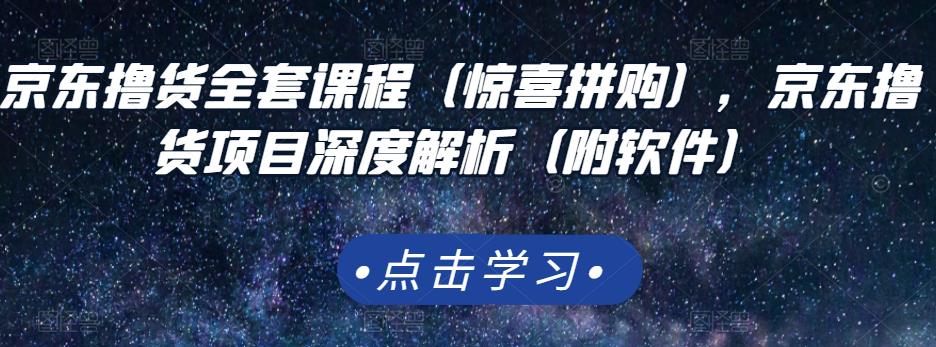 京东撸货全套课程（惊喜拼购），京东撸货项目深度解析（附软件）|琦哥资源