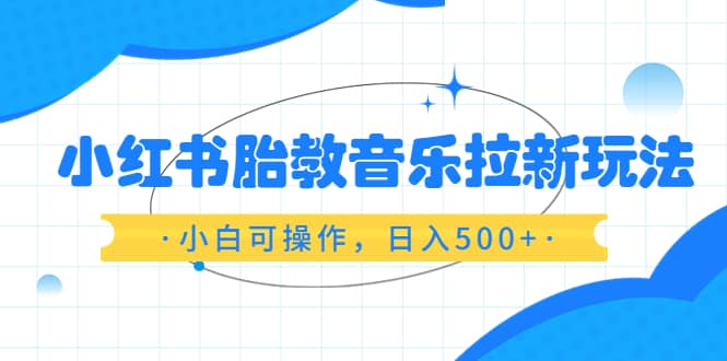 小红书胎教音乐拉新玩法，小白可操作，日入500+（资料已打包）|琦哥资源