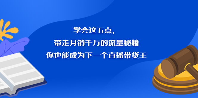 学会这五点，带走月销千万的流量秘籍，你也能成为下一个直播带货王|琦哥资源