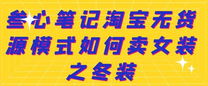 叁心笔记淘宝无货源模式如何卖女装之冬装|琦哥资源