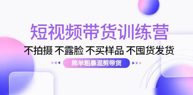 短视频带货训练营：不拍摄 不露脸 不买样品 不囤货发货 简单粗暴混剪带货|琦哥资源