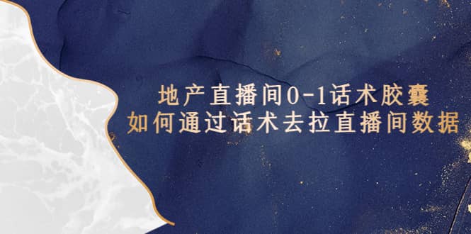 地产-直播间0-1话术胶囊，知道怎么通过话术去拉直播间数据|琦哥资源