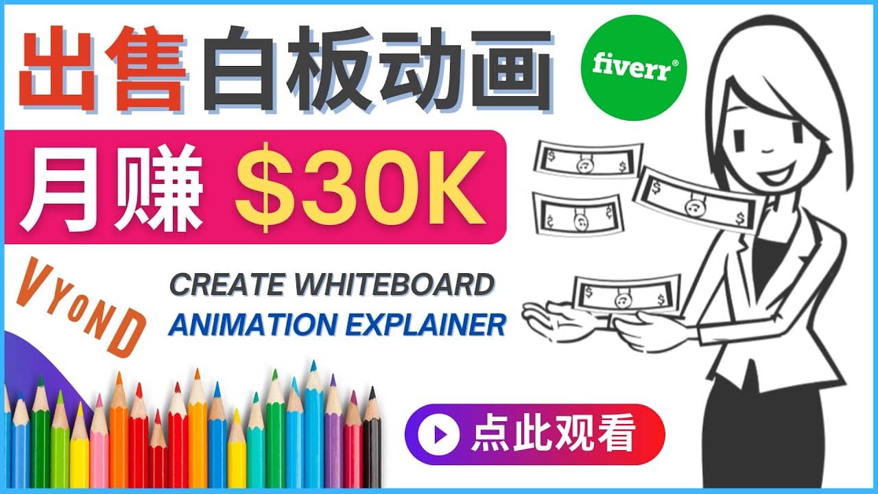 如何用最简单制作白板动画（WhiteBoard Animation）月赚3万美元|琦哥资源