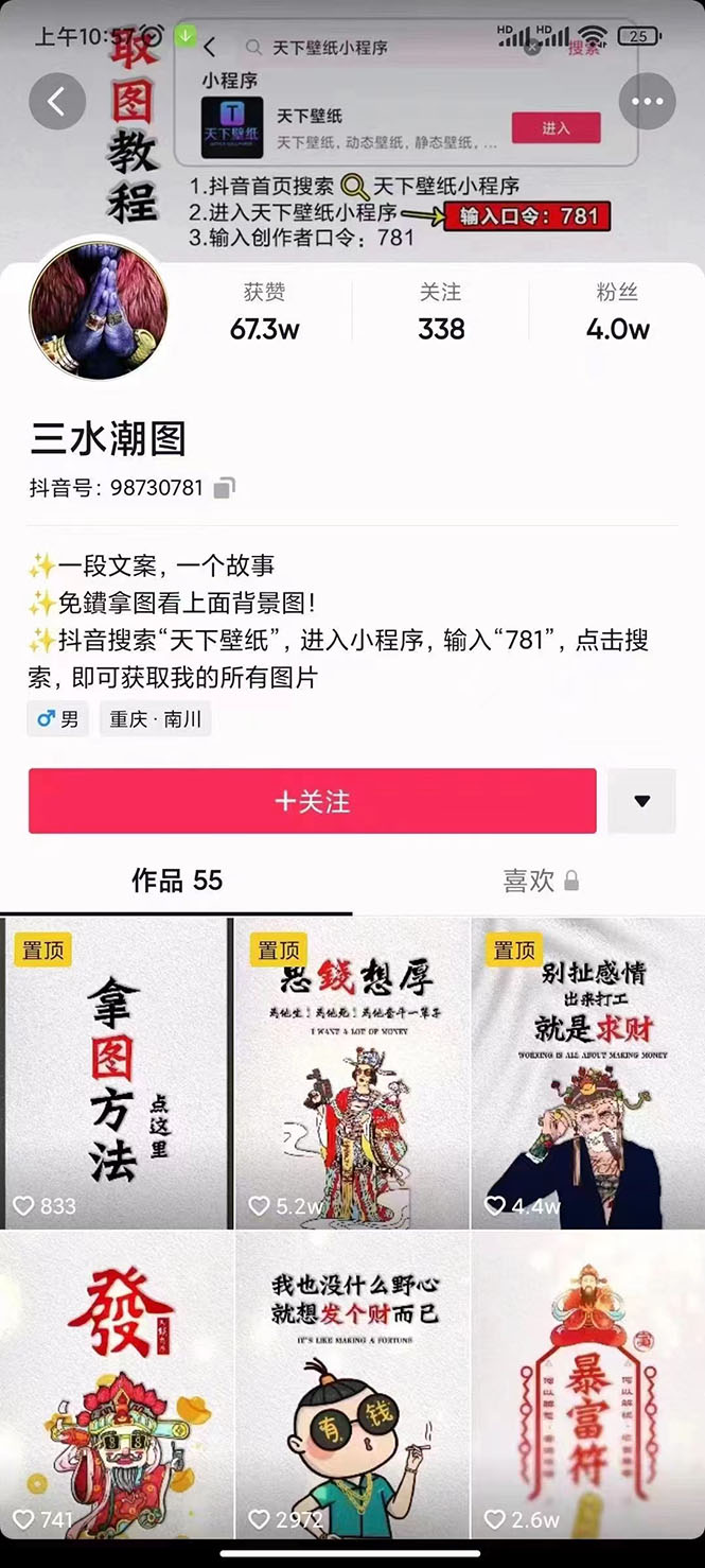 国潮壁纸变现项目，新手可操作日赚200+【素材+软件+教程】|琦哥资源