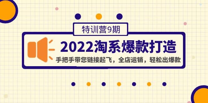2022淘系爆款打造特训营9期：手把手带您链接起飞，全店运销，轻松出爆款|琦哥资源