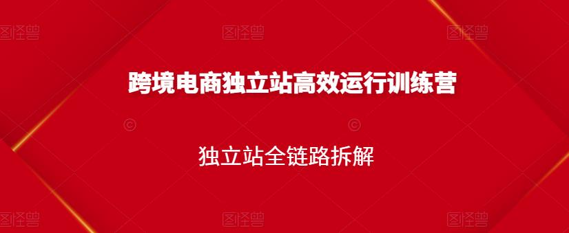 跨境电商独立站高效运行训练营，独立站全链路拆解|琦哥资源
