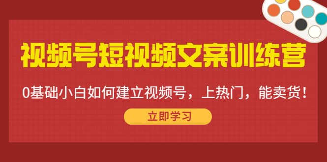 视频号短视频文案训练营：0基础小白如何建立视频号，上热门，能卖货！|琦哥资源