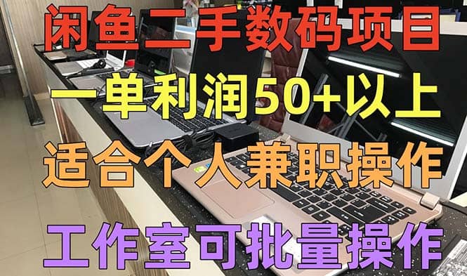 闲鱼二手数码项目，个人副业低保收入，工作室批量放大操作|琦哥资源