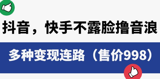 抖音，快手不露脸撸音浪项目，多种变现连路（售价998）|琦哥资源