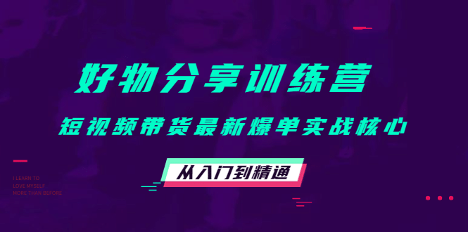 好物分享训练营：短视频带货最新爆单实战核心，从入门到精通|琦哥资源