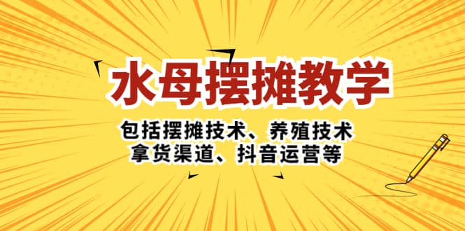 水母·摆摊教学，包括摆摊技术、养殖技术、拿货渠道、抖音运营等|琦哥资源