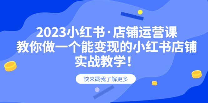 2023小红书·店铺运营课，教你做一个能变现的小红书店铺，20节-实战教学|琦哥资源