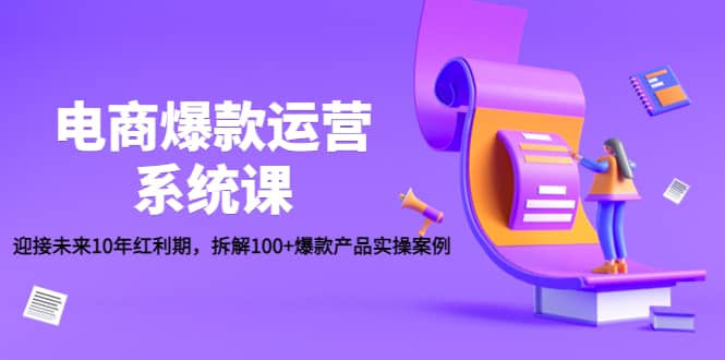电商爆款运营系统课：迎接未来10年红利期，拆解100+爆款产品实操案例|琦哥资源