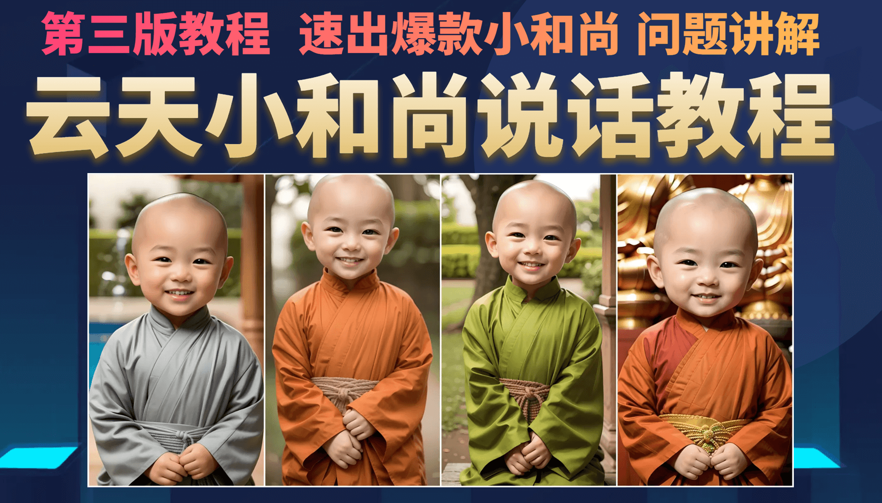 云天小和尚会说话，7天万粉（第3版教程）|琦哥资源